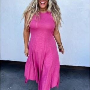 Elegant Pink Sleeveless Dress